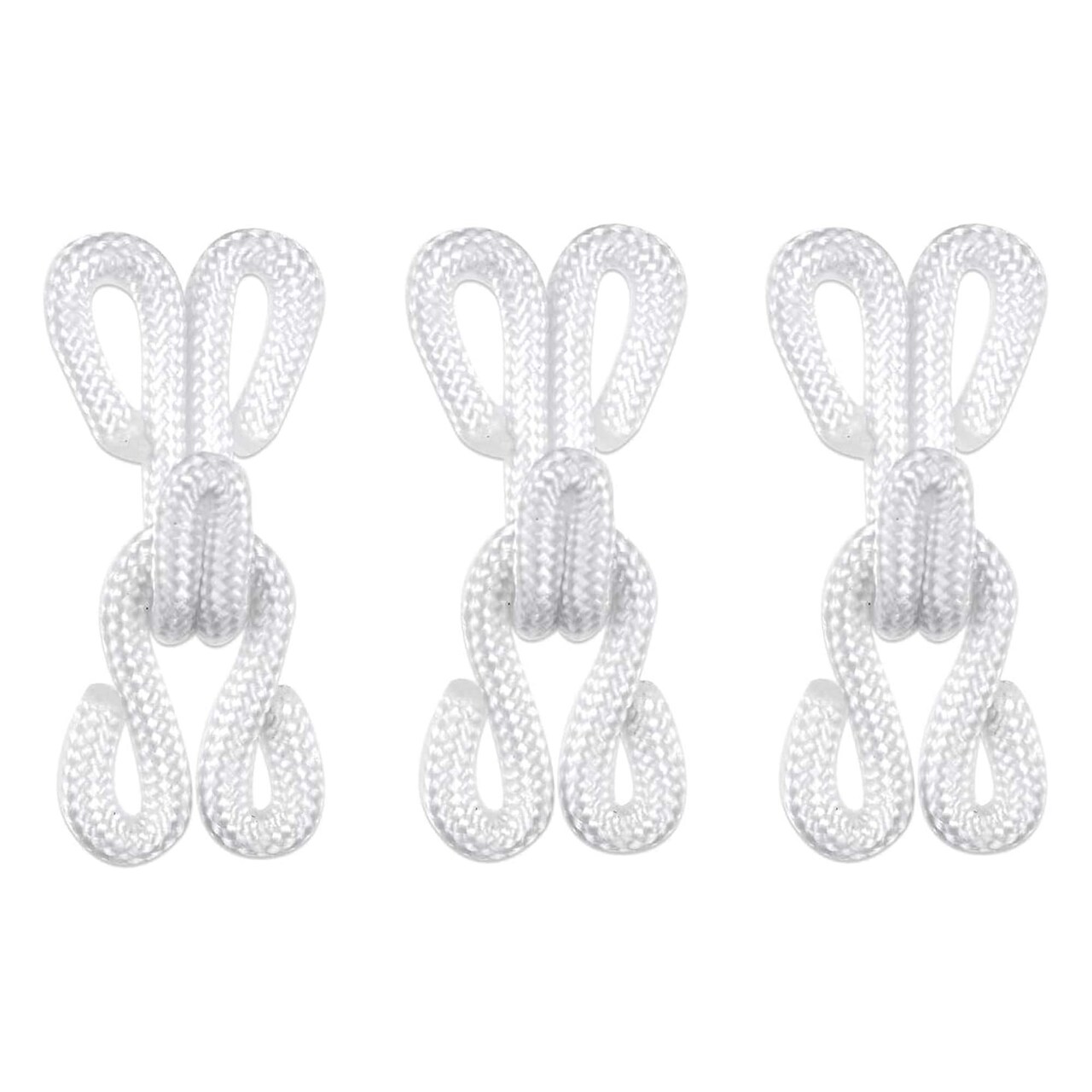 4 Jumbo Fabric Covered Hook and Eyes for Fur Jackets White Heavy Duty Closures